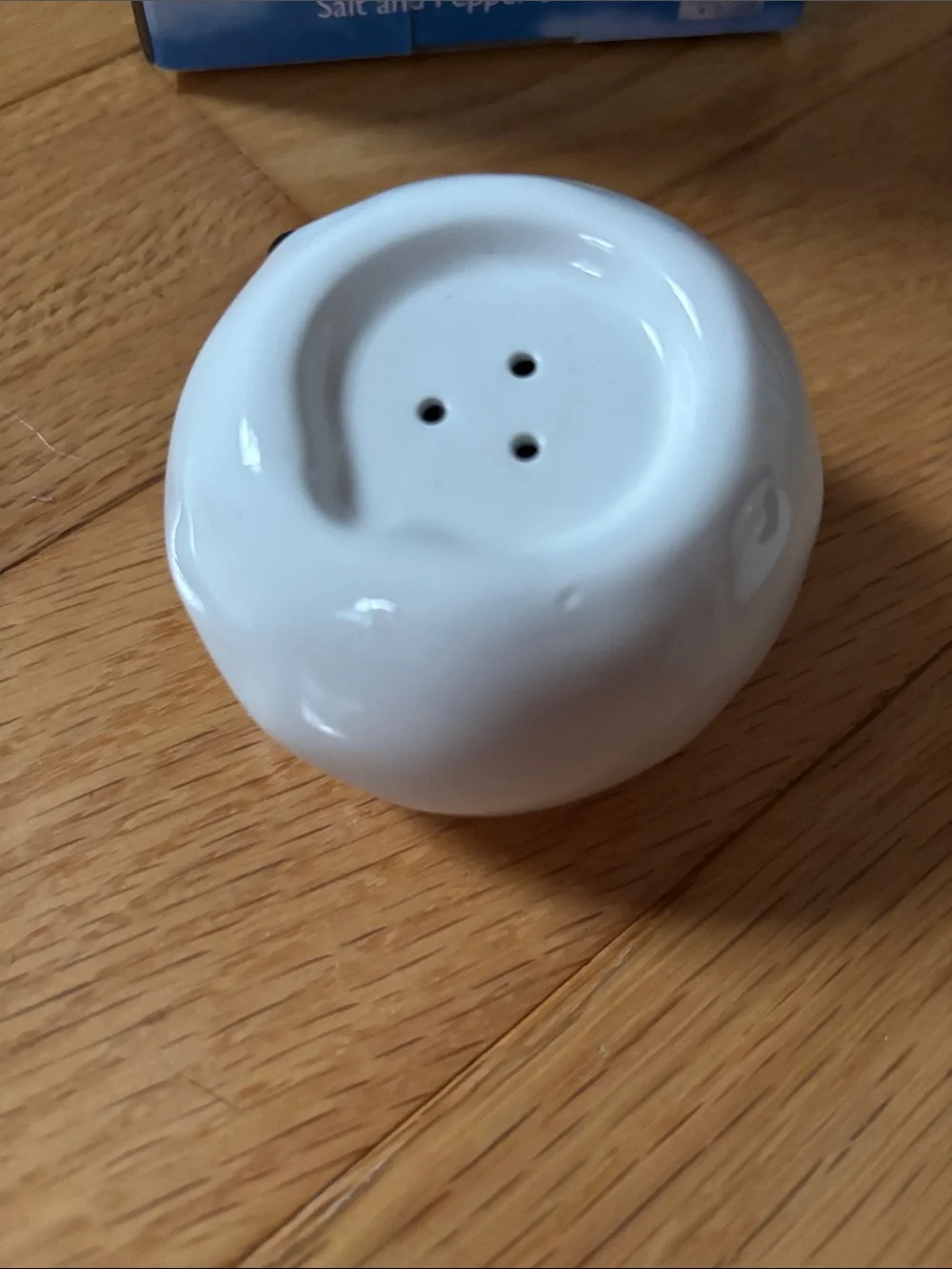 Ceramic Snowman Figurine with Black Top Hat and Green Band